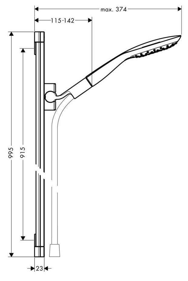 Душевая стойка Hansgrohe PuraVida 150 3jet 90 см, 27853400