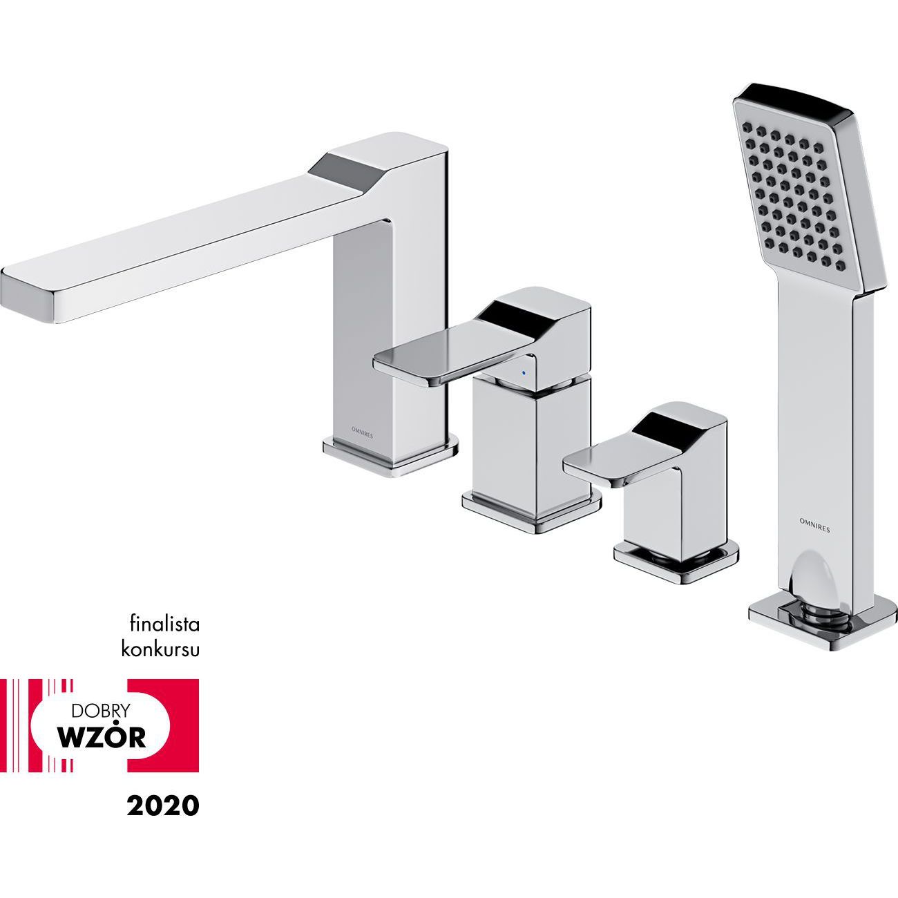 Смеситель для ванны встроенный на 4 отверстия Omnires Slide, SL7732CR