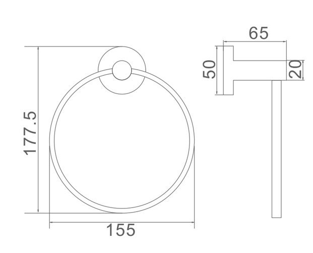 Полотенцедержатель кольцо (черный) Ledeme L71704B