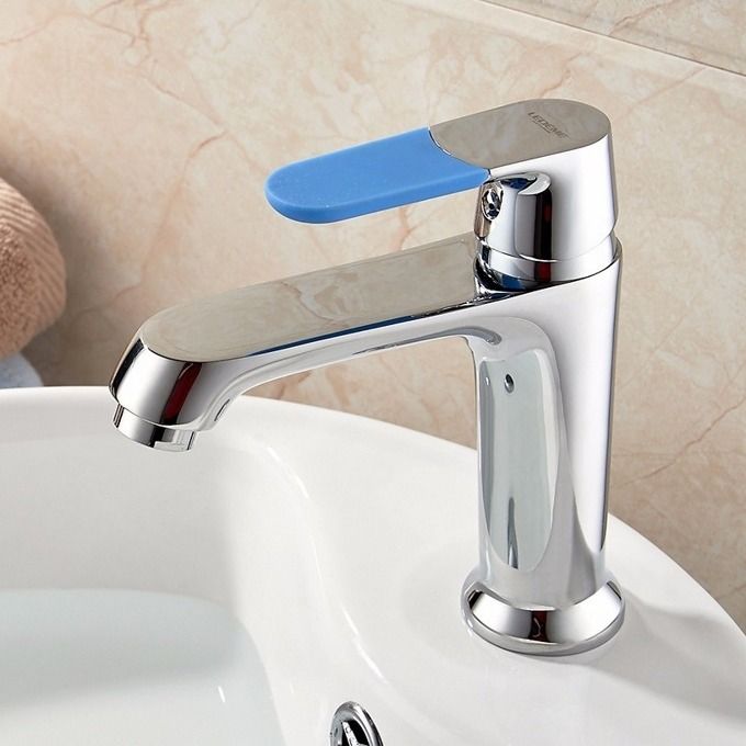 Смеситель для умывальника с цветной ручкой Ledeme L1053