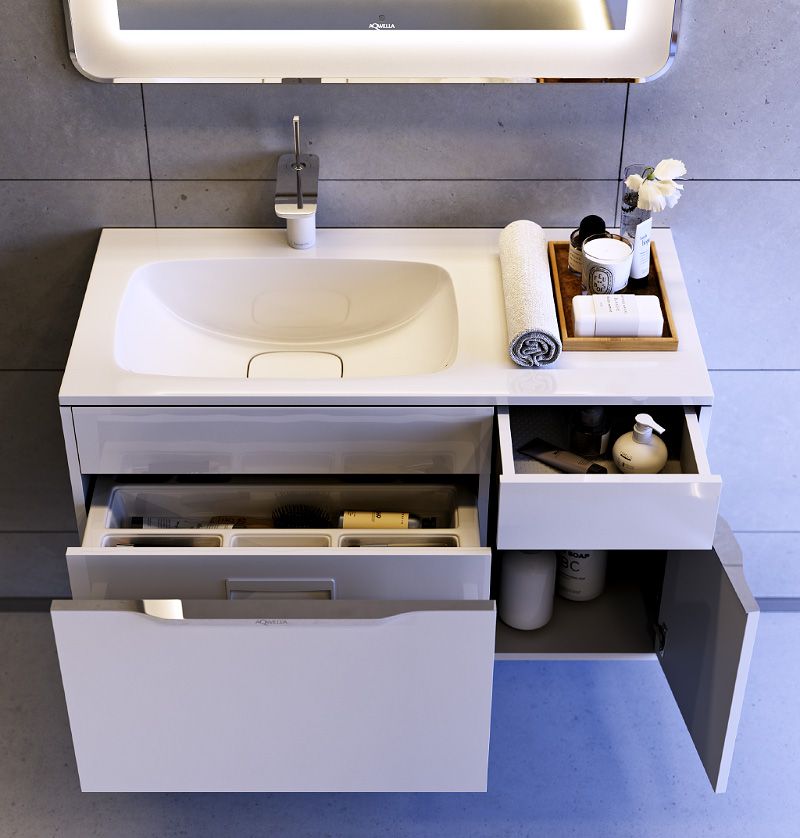 Тумба с умывальником Aqwella 5 Stars Malaga 90 цвет белый