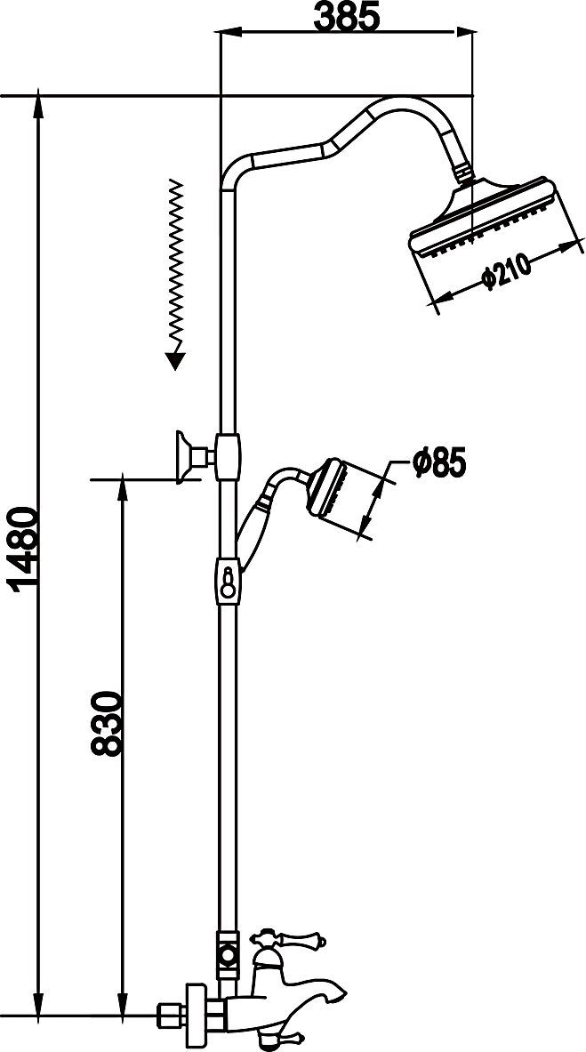Душевая система Rose, R0136