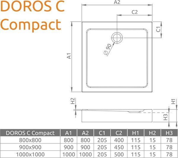Душевой поддон Radaway Doros C Compact
