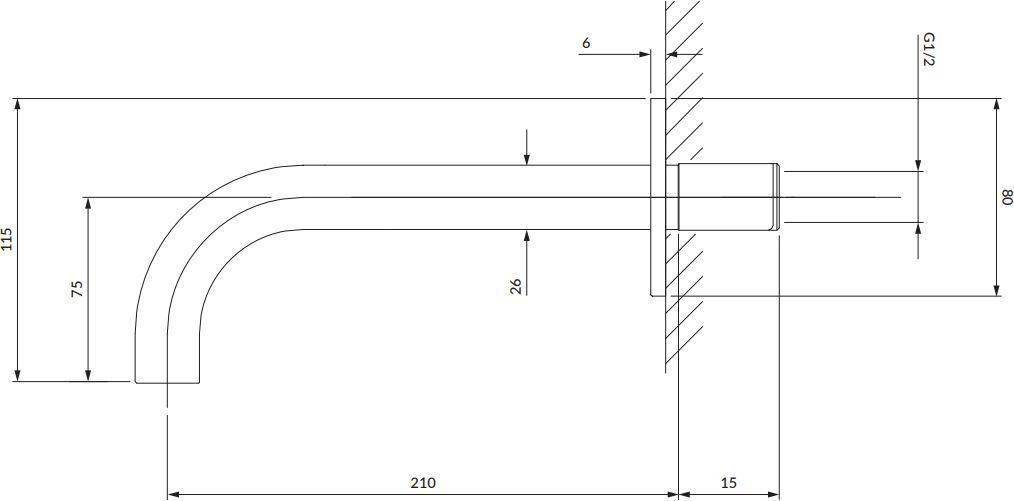 Излив настенный Omnires, WDYGL