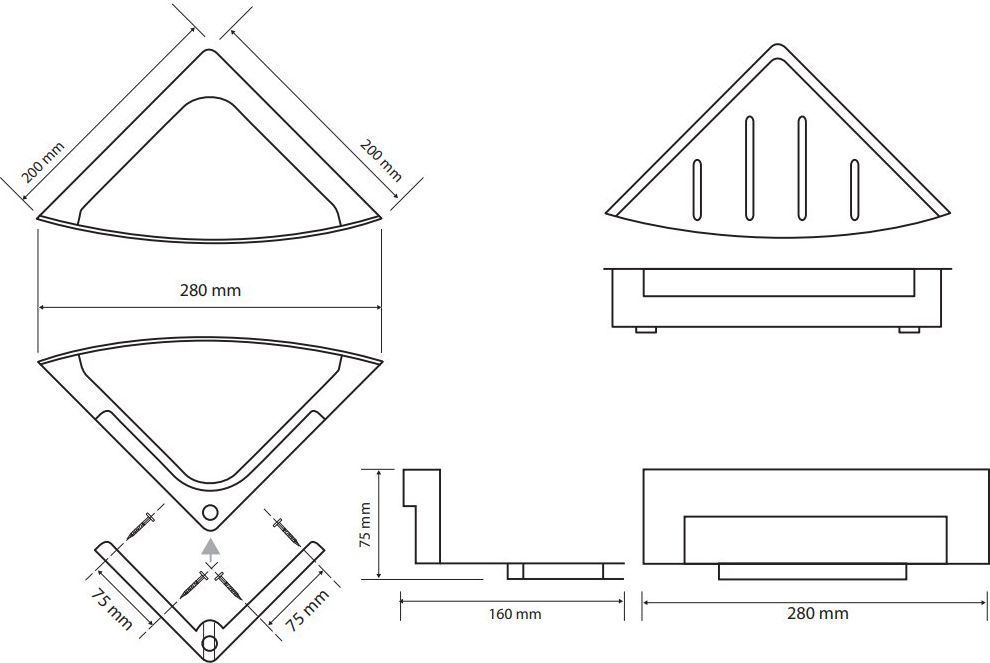 Угловая мыльница для душа Bemeta Cytro, 102208272