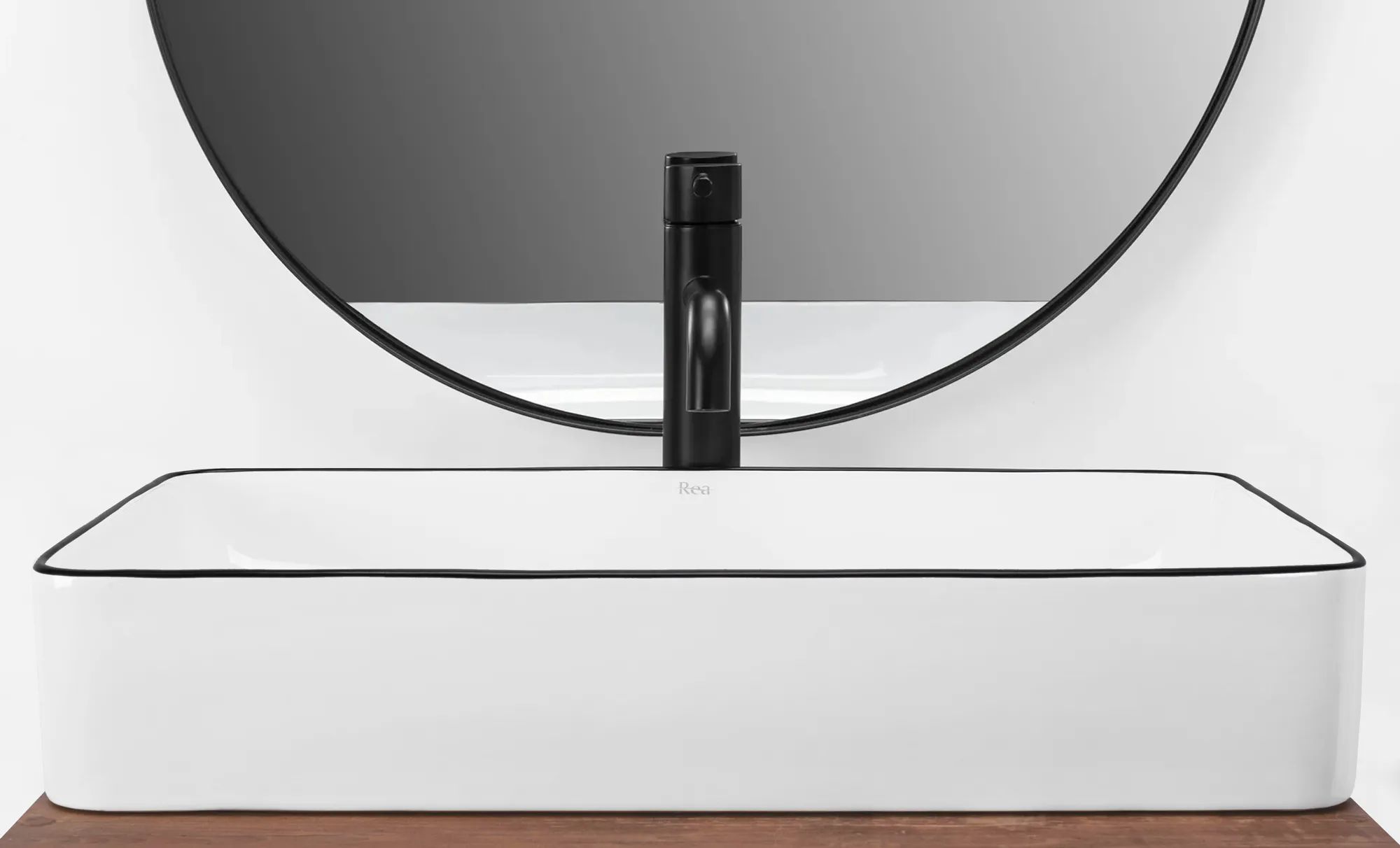 Умывальник Rea Denis Black Edge 61.5x35, REA-U6513