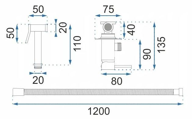 Смеситель для биде Rea Lungo Loop Rose Gold, REA-B6523
