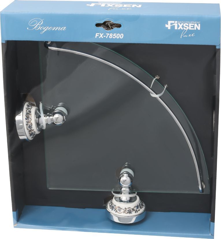 Полка стеклянная угловая Fixsen Bogema, FX-78503A