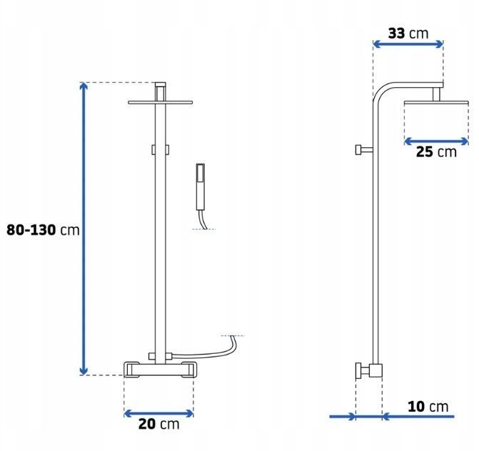 Душевая система Rea Milan Black, REA-P7000