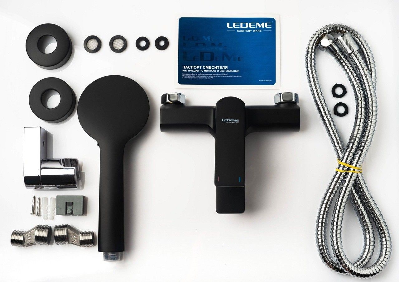 Смеситель для ванны черный Ledeme L3275B