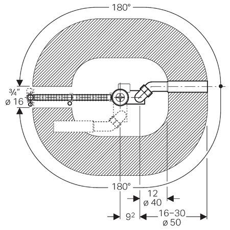 Слив-перелив для большой ванны Geberit, 150.701.00.1
