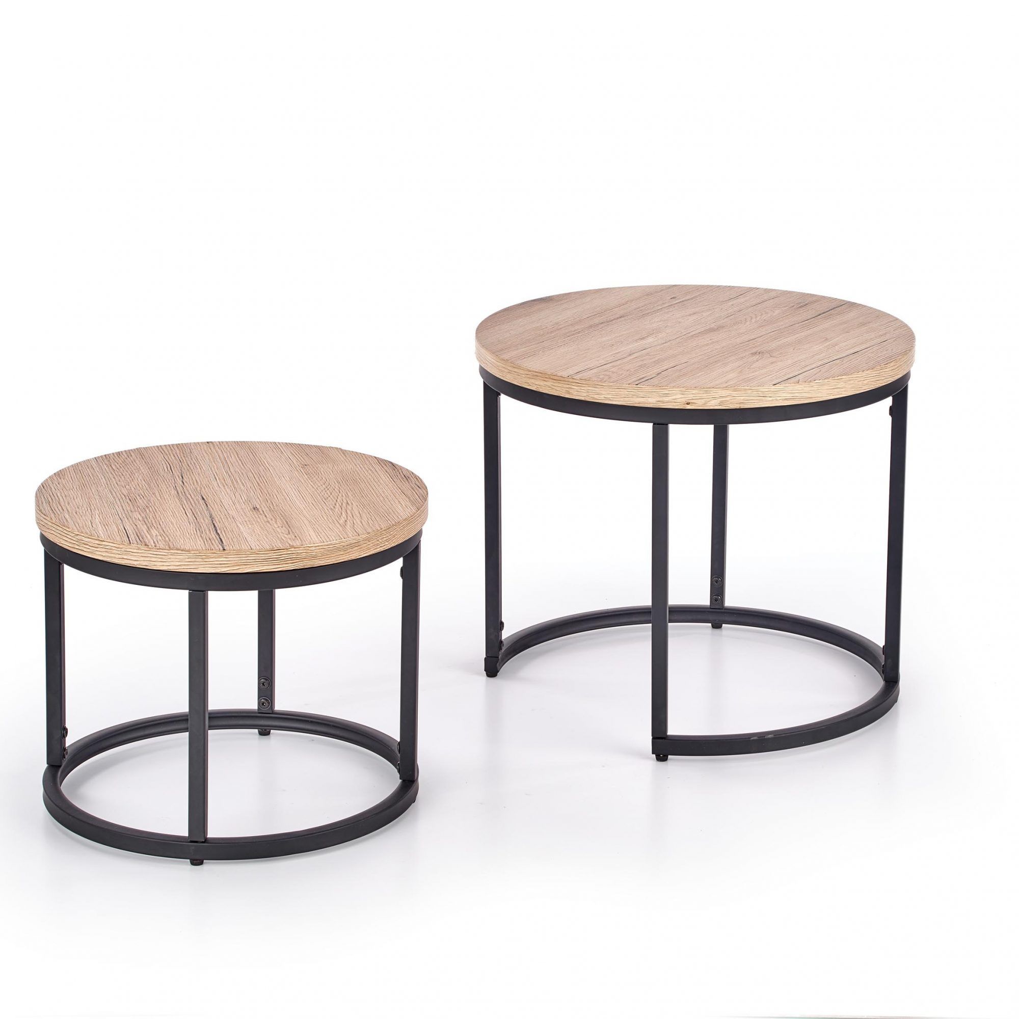Комплект Halmar Oreo (2 стола журнальных) дуб сан ремо/черный, V-CH-OREO-LAW-DAB_SAN_REMO