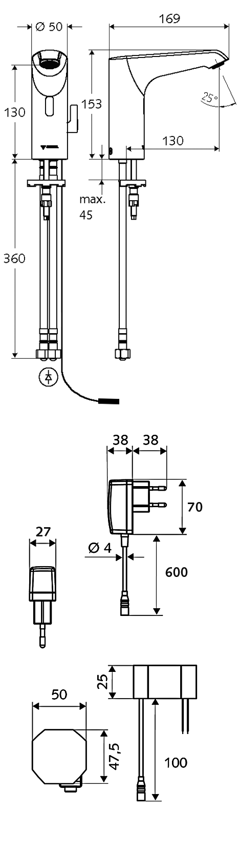 Смеситель для умывальника Schell Xeris E HD-M, 012540699