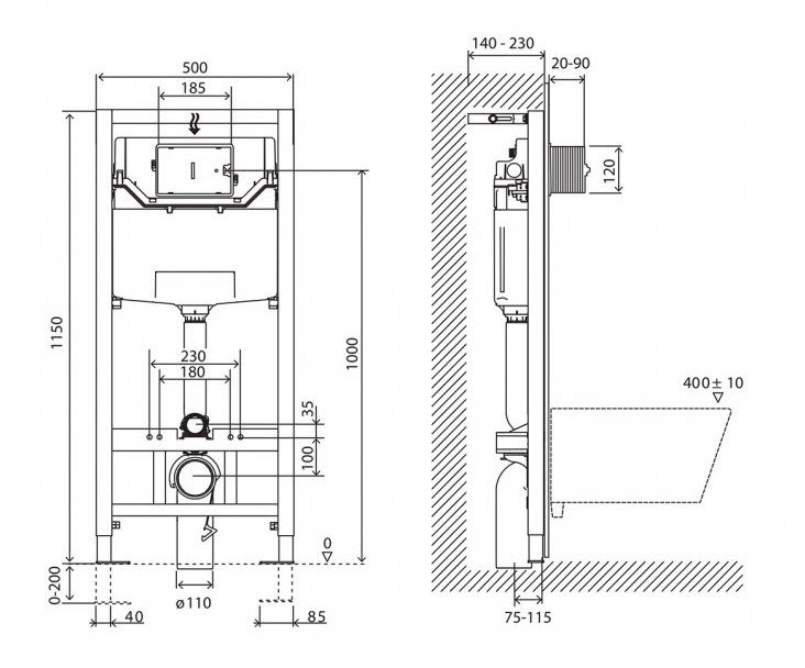 Инсталляция BelBagno 120, BB001-120