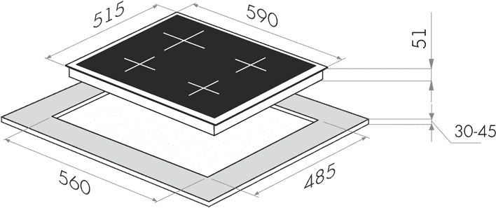 Газовая варочная панель Maunfeld EGHG.64.23CW\G