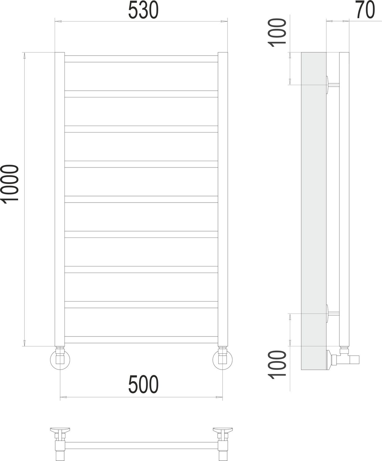 Полотенцесушитель Terminus Контур П9 50x100