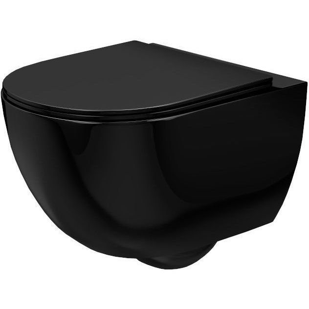 Унитаз подвесной безободковый Rea Carlo Flat Black, REA-C8936