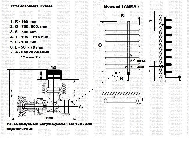 Полотенцесушитель Ростела Гамма