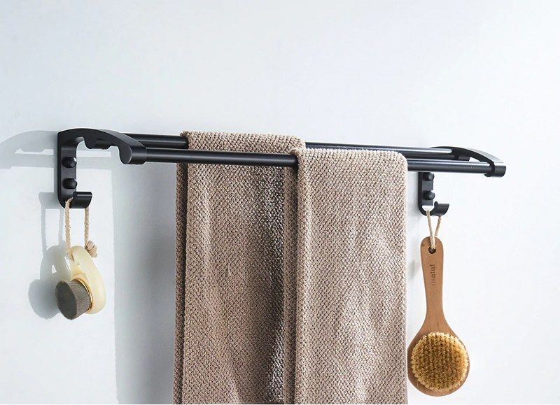 Полотенцедержатель двойной (черный) Ledeme L5509