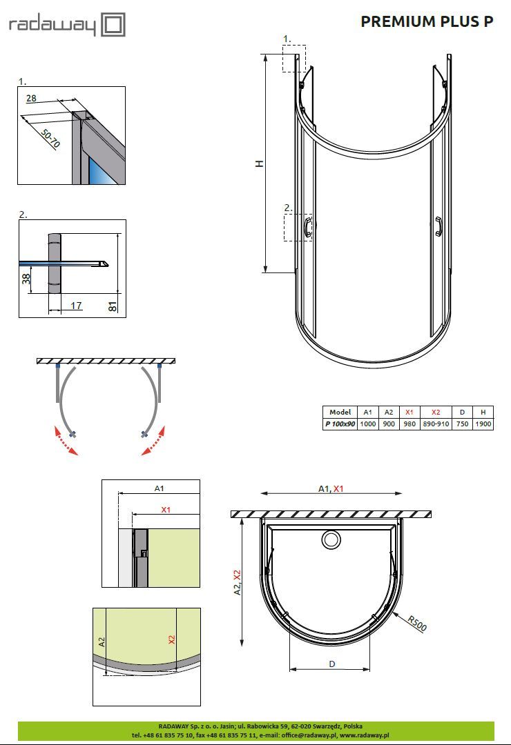 Душевая кабина Radaway Premium Plus P