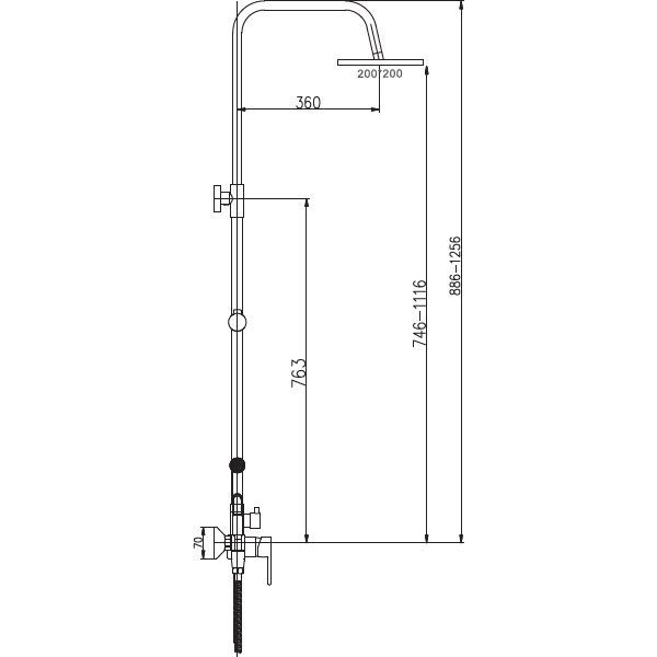Душевая система с верхним душем, смесителем и ручной лейкой Haiba HB2416
