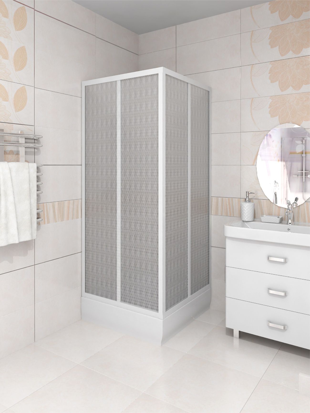 Квадратный душевой уголок Метакам