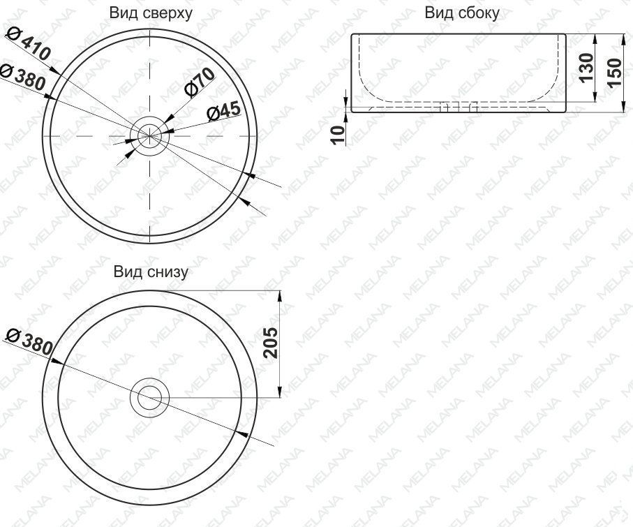 Раковина Melana 41x41, MLN-7078AB