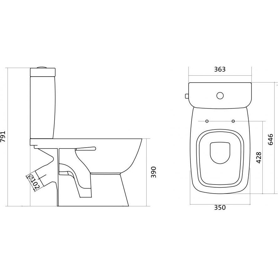 Напольный унитаз Santek Нео Лайт 2 режима, сиденье дюропласт Soft Close, 1.WH30.2.409