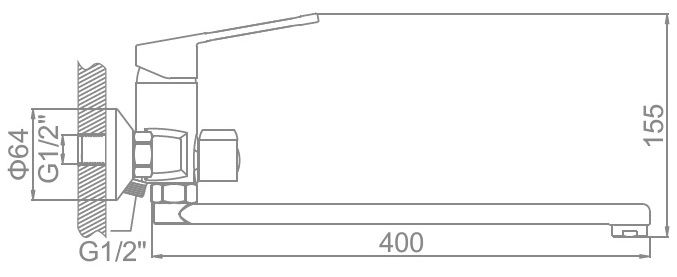 Смеситель для ванны Ledeme L2267