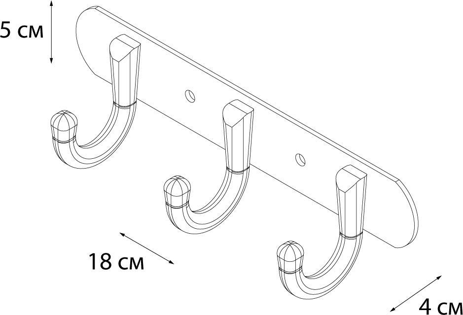 Планка 3 крючка Fixsen, FX-1713