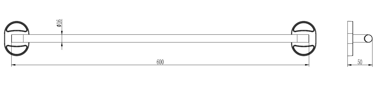 Держатель полотенца одинарный 60 см Ledeme L1901