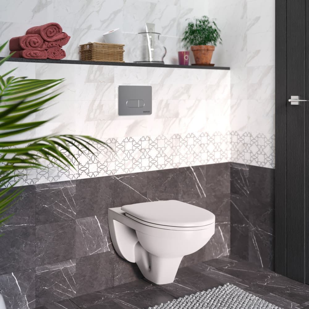 Комплект Berges Novum, кнопка D3 хром глянец, унитаз Gamma, сиденье Gamma, 042417