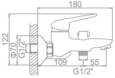 Смеситель для ванны бронза Ledeme L3248C