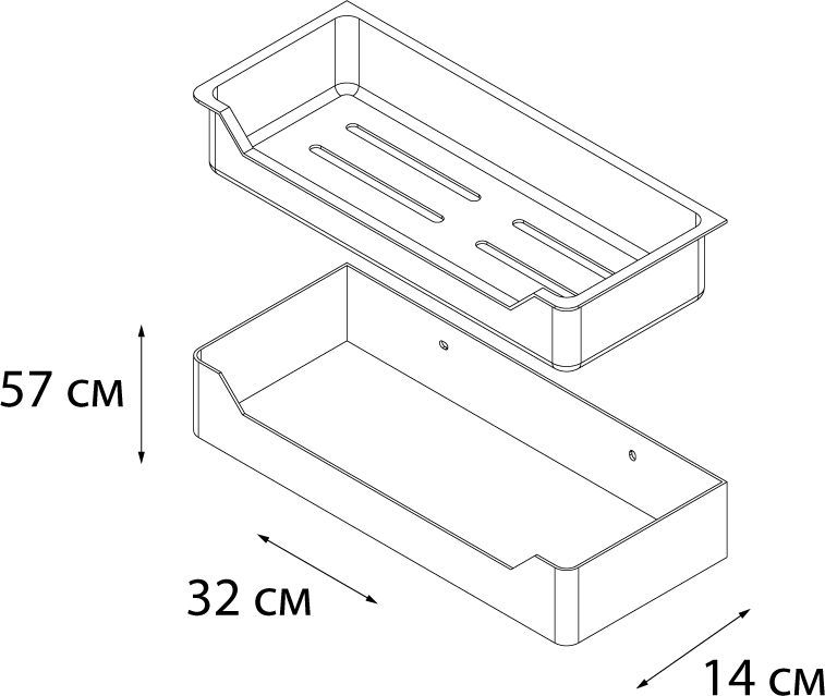 Полка прямоугольная одноэтажная с пластиковой вставкой Fixsen Hotel, FX-31003C