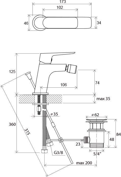 Смеситель для биде Ravak Classic CL 055.00, X070082