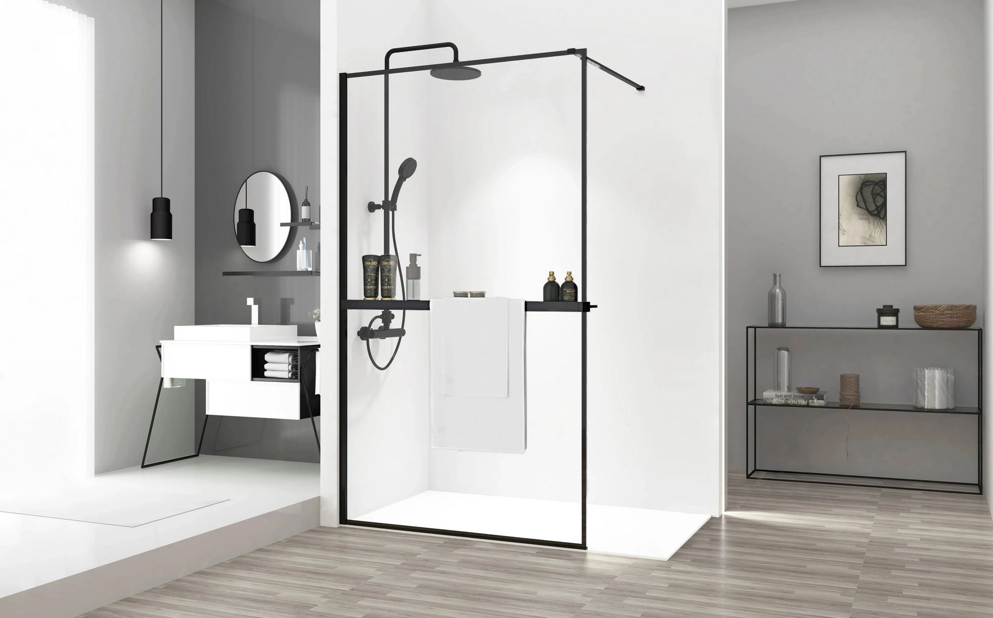 Полка Rea Evo Black, HOM-00652