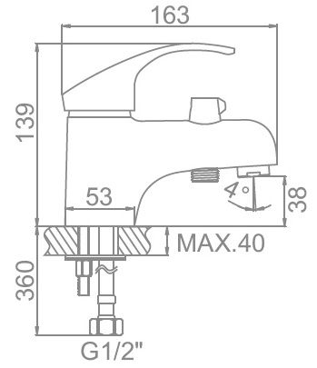 Смеситель для умывыльника с лейкой Ledeme L1221