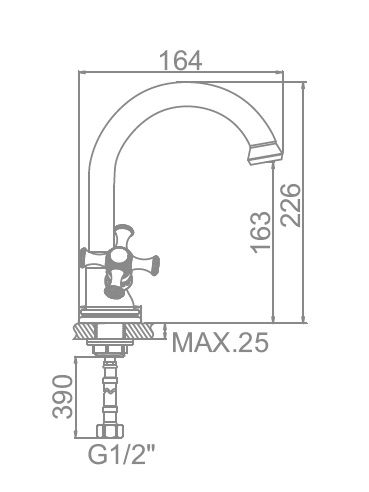 Смеситель для умывальника бронза Ledeme L1191C