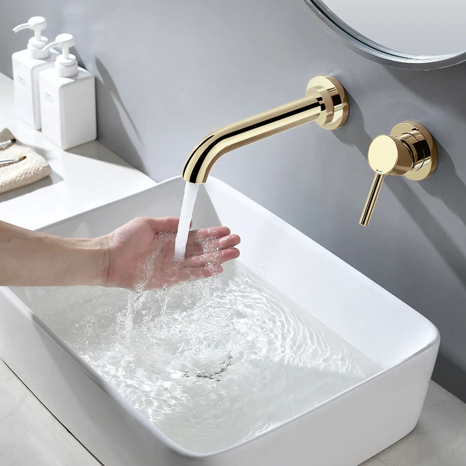 Смеситель встраиваемый Rea Lungo Long Gold, REA-B0370