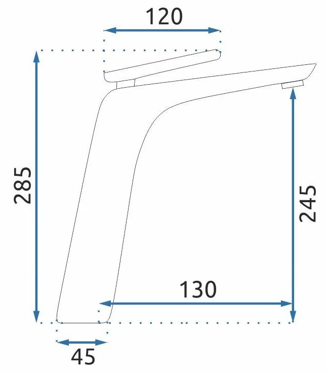 Смеситель для умывальника высокий Rea Jager Gold, REA-B5123