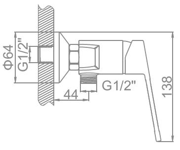 Смеситель для душа Ledeme L2067