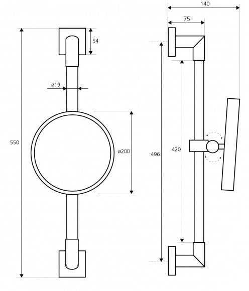 Зеркало на стойке Bemeta Beta, 132201172