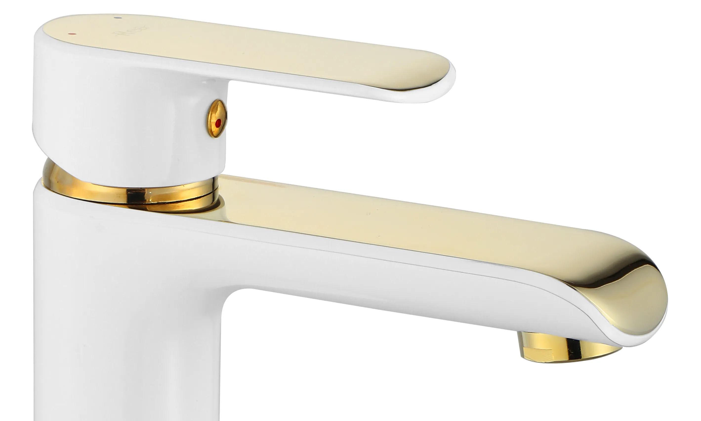 Смеситель для умывальника высокий Rea Bloom White/Gold, REA-B9931