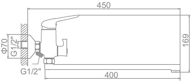 Смеситель для ванны бронза Ledeme L2248C