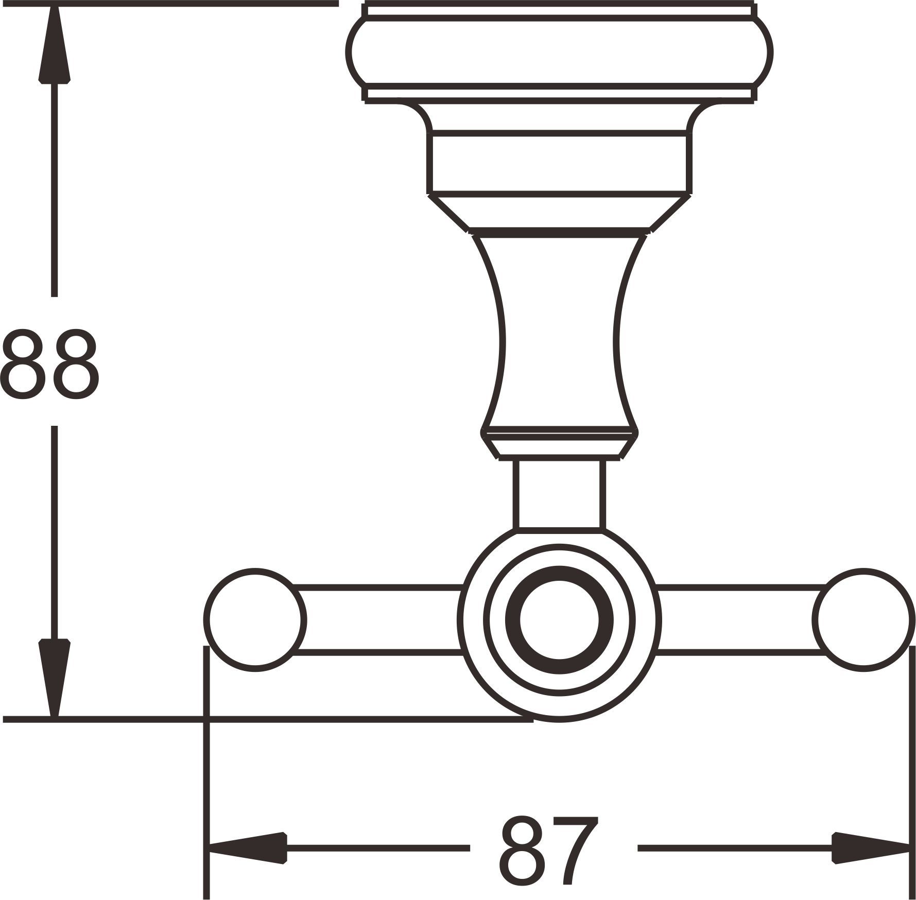 Крючок двойной Rose, RG1121Q