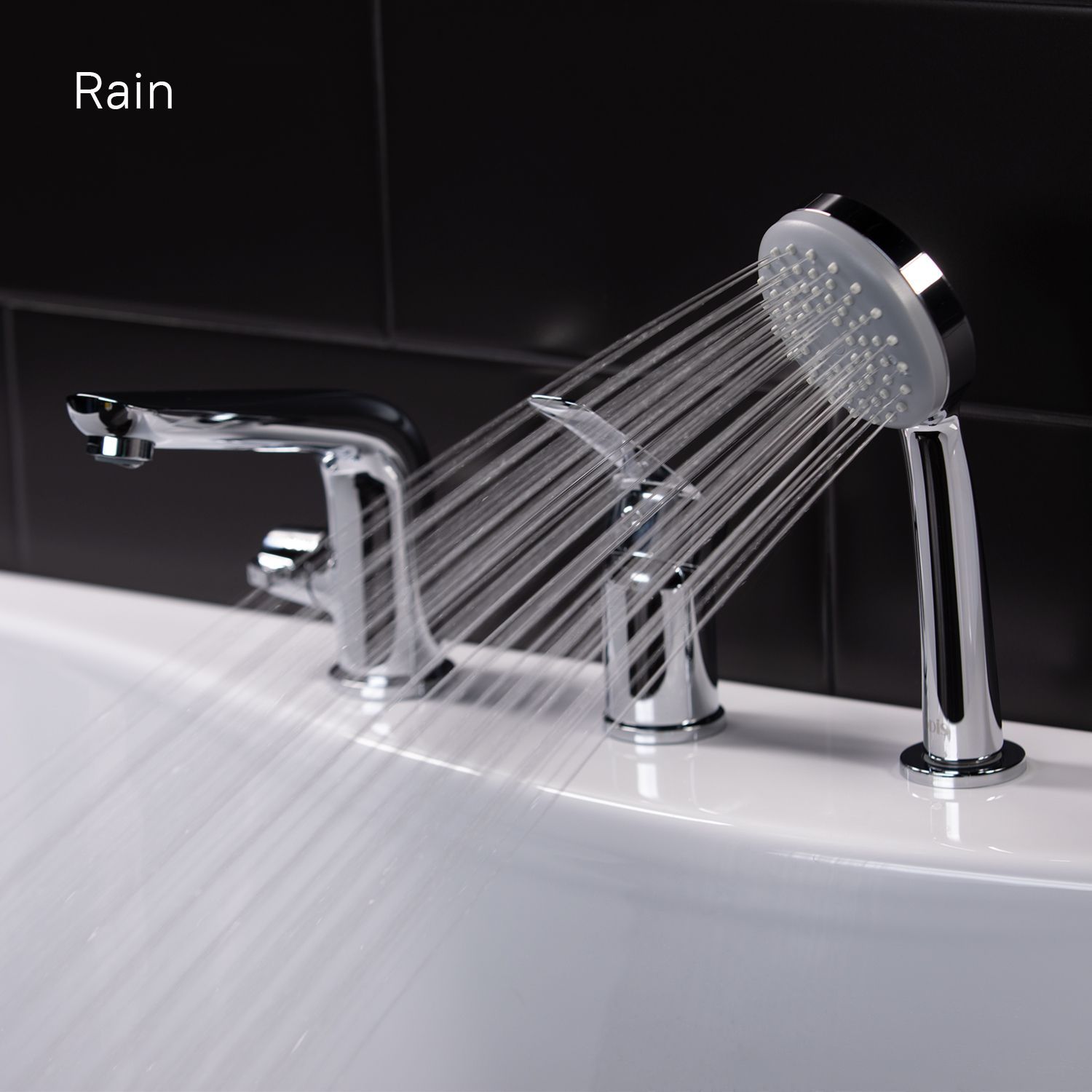 Смеситель на борт ванны на 3 отверстия с керамическим дивертором, Iddis Torr, TORSB30i07