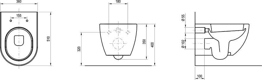 Унитаз подвесной Ravak WC Uni Chrome, X01516