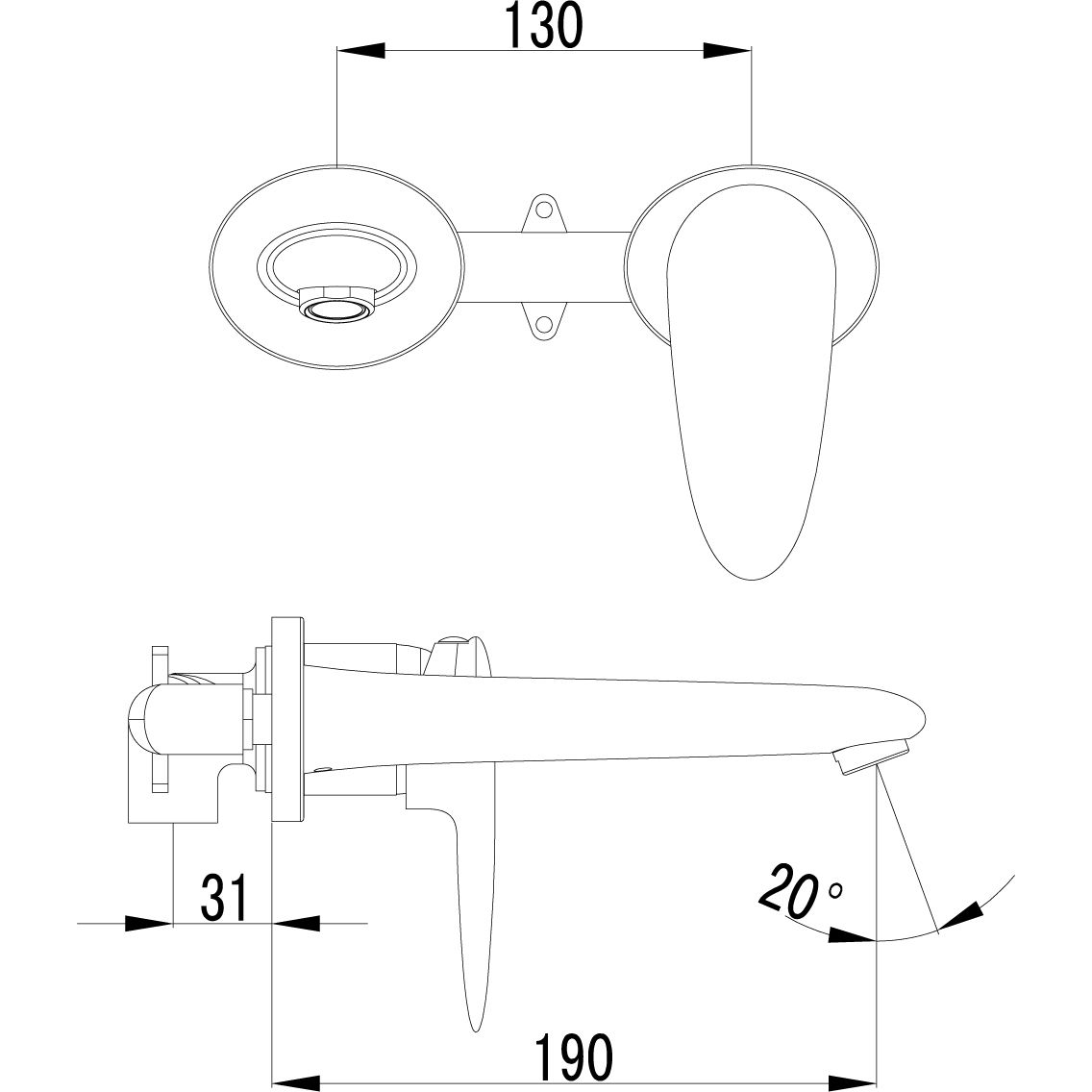Смеситель для умывальника встраиваемый Lemark Status, LM4426C