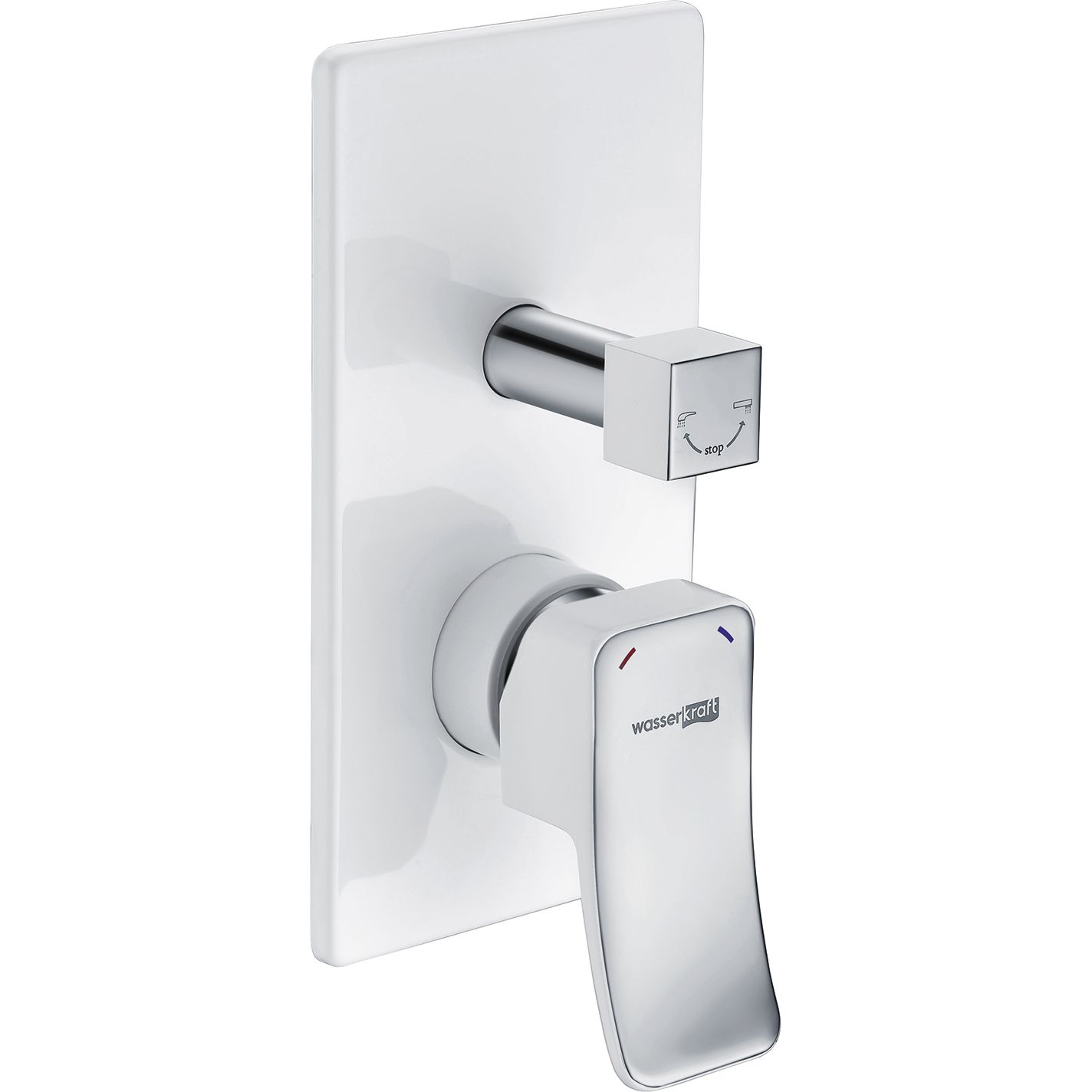 Смеситель для ванны и душа WasserKRAFT Aller, 10641WHITE