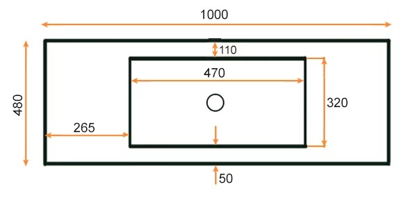 Раковина Andrea Nas 1000, 100x48